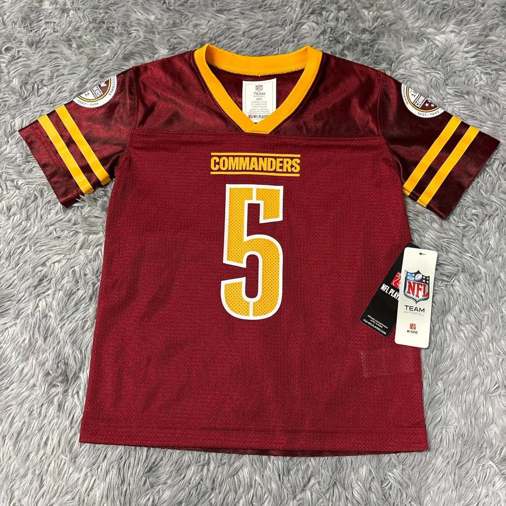Washington Commanders Jayden Daniels #5 Football Jersey Maroon Youth XS 4/5 NEW